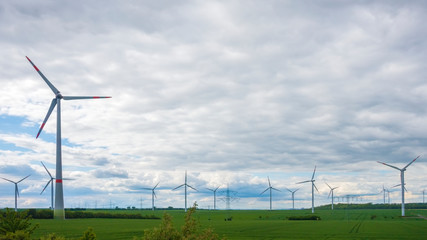 wind turbines on a cloudy day