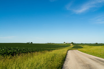 Country road in the rural Midwest.  Bureau County, Illinois, USA