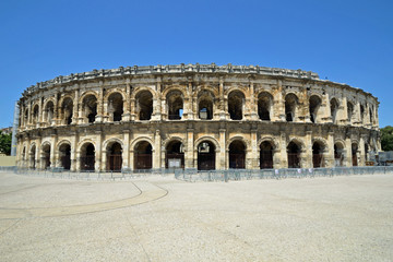 Fototapeta na wymiar Amphitheater of Nimes in France