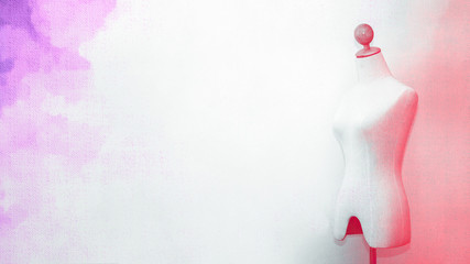 background of mannequin for female on color canvas background