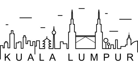 Kuala Lumpur outline icon. Can be used for web, logo, mobile app, UI, UX