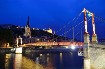 Obraz premium Passerelle Saint Georges Bridge in Lyon, France