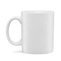 empty white mug on white background