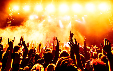 Fototapeta na wymiar Concert crowd at rock concert