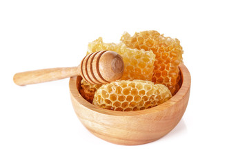 Honeycomb honey isolated on white background