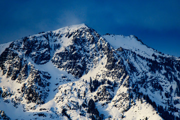 Mountain covered by snow in south lake tahoe