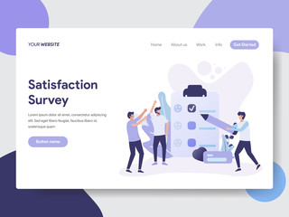 Landing page template of Satisfaction Survey illustration Concept. Modern flat design concept of web page design for website and mobile website.Vector illustration