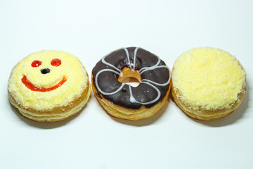 sugary donut isolated on a white background