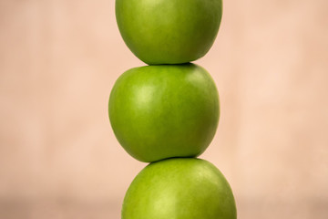 ripe green apples, soft focus