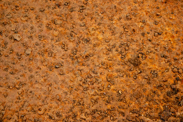 Old metal plates have rust