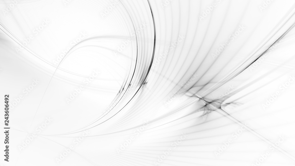 Poster abstract white background. fractal graphics. three-dimensional composition of glowing lines and mpti
