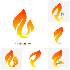 Set of Fire Logo concept Vector. Fire leaf logo template vector