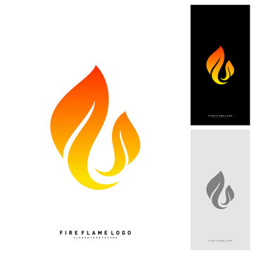 Fire Logo concept Vector. Fire leaf logo template vector