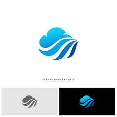 Fast Cloud Logo Design Concept Vector. Tech Cloud Logo Template Vector