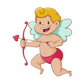 Valentine Day Cupid With Bow And Arrow