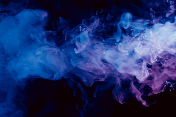 Blue Abstract Ink Smoke Background