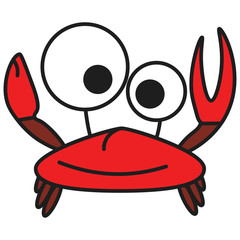 Crab in cartoon style