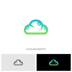 People Cloud Logo Design Concept Vector. Modern Cloud Man Logo Template Vector