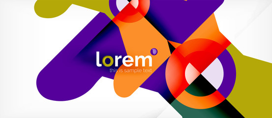 Colorful trendy geometric shapes background