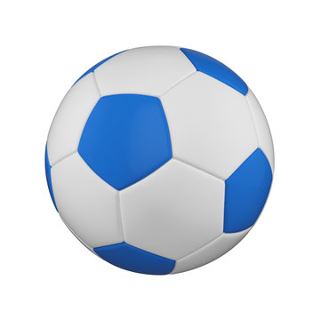 Soccer ball realistic 3d raster illustration. Isolated football ball. International sports competition, tournament.