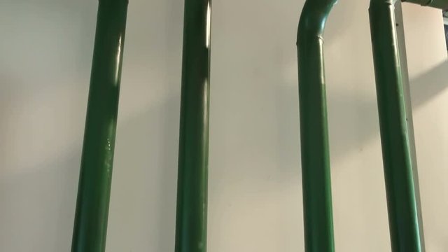 Stainless steel pipes in the factory