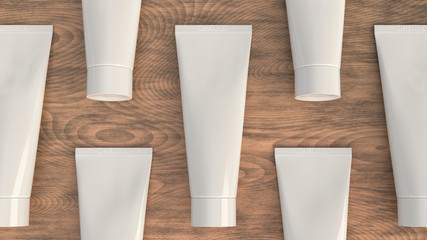 Pattern from blank white tube of toothpaste, cream or gel