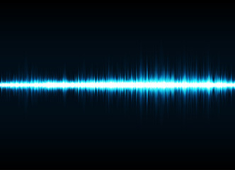 Sound wave vector background. Blue digital equalizer