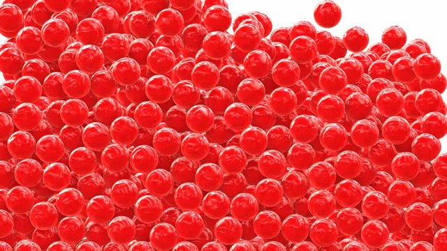 UHD 3D animation of the red cherry flavored candies with alpha matte
