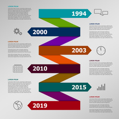 Vector color paper arrow Company Infographic with icons