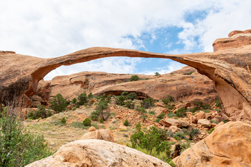 Landscape Arch in Devils Garden Trail in Arches National Park, Utah