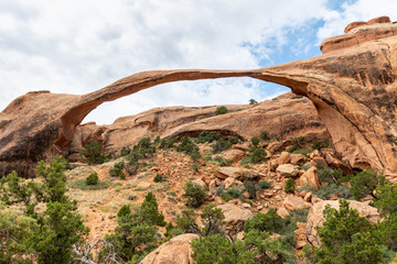 Landscape Arch in Devils Garden Trail in Arches National Park, Utah