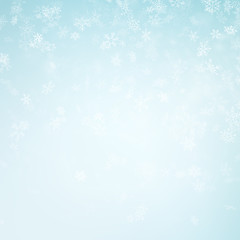 Naklejka na ściany i meble Abstract Christmas background with snowflakes. Elegant blue winter template. Eps 10