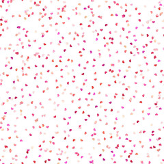 Fototapeta na wymiar Valentines day seamless pattern with red, pink, pastel small hearts. EPS 10