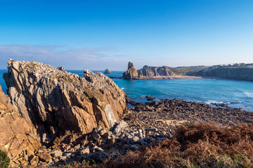 Panorama of Bay of Biscay in winter