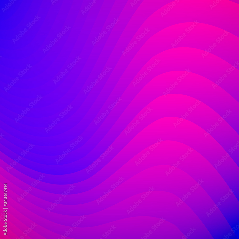 Poster abstract blue and pink gradient color striped lines wave pattern background and texture.