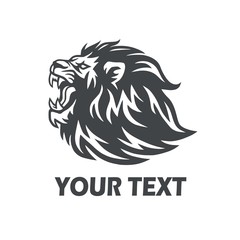 Roaring Lion Vector Icon Logo Template