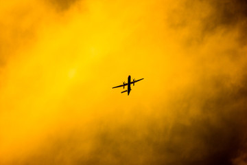 Aircraft Passenger take off  shot at sunset time