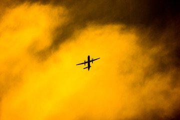Aircraft Passenger take off  shot at sunset time
