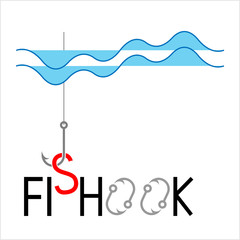 Fishing Hook Icon Design Set