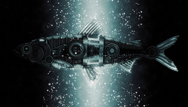 Steampunk style fish herring