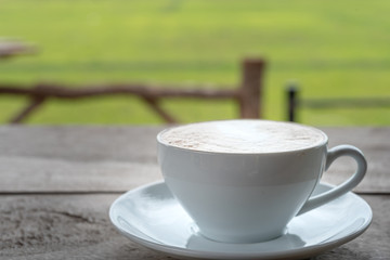 Coffee in a white cup