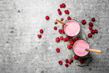 Raspberry milk smoothie.