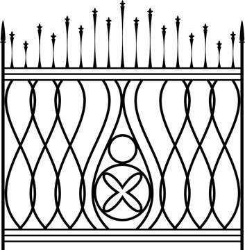 recommend clip art: Wrought Iron Gate, Ornamental Design