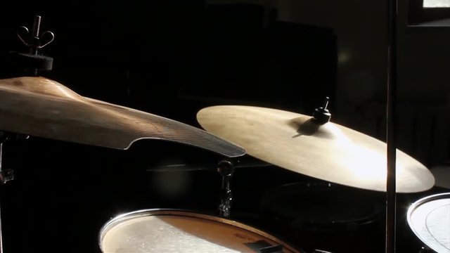 Drummer plays a pattern, close up, hd video
