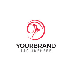 Dance woman Logo Template design