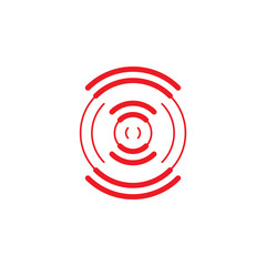 Bright thin and thick red rings forming stylish connection symbol