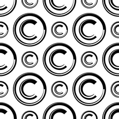 Copyright Icon Seamless Pattern, Copyright Letter C Symbol