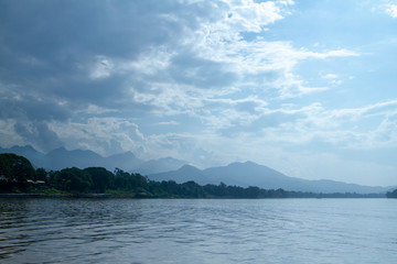 landscape with river and mountains
