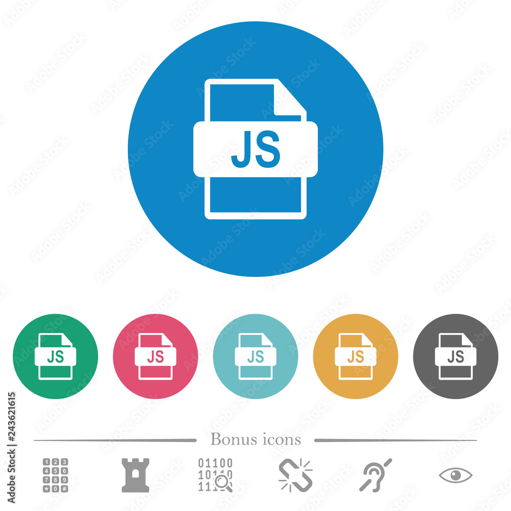 Poster js file format flat round icons