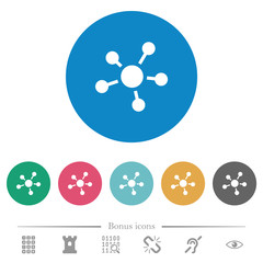 Network connections flat round icons